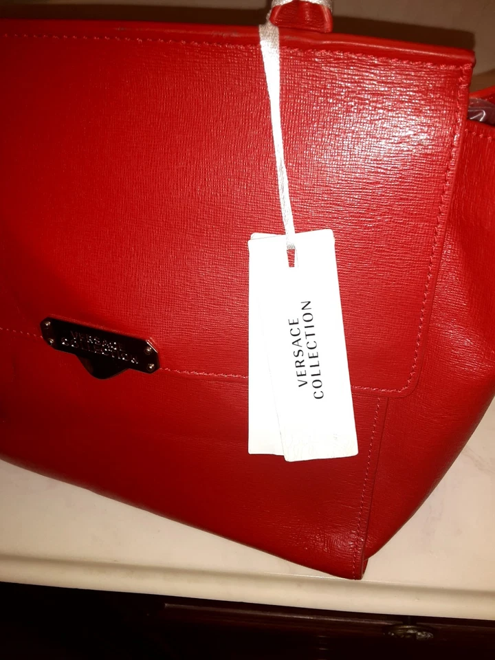 Versace Colección Lelia Cuero Guijarro Medio Rosa Humo Foto 3 de 4