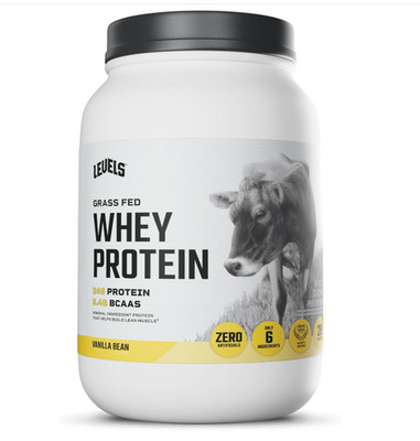 Levels Grass Fed Whey Protein Vanilla Bean 2lb 24g Protein