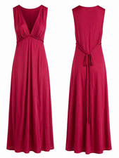 Vanity Fair Vintage 90s Red Coquette Feminine Romantic Maxi Slip Sz 34