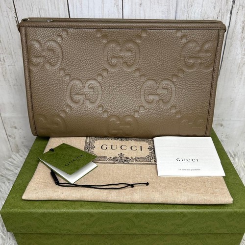 GUCCI Jumbo GG clutch bag second bag leather Shima large logo - Picture 18 of 20