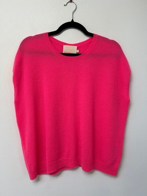 ABSOLUT CASHMERE hellrosa 100% Kaschmir Strick ärmellos Pullover S UK8-12 210£