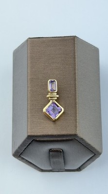 Amethyst 9ct Gold Pendant , Vintage And Hallmarked , Brazilian Amethyst
