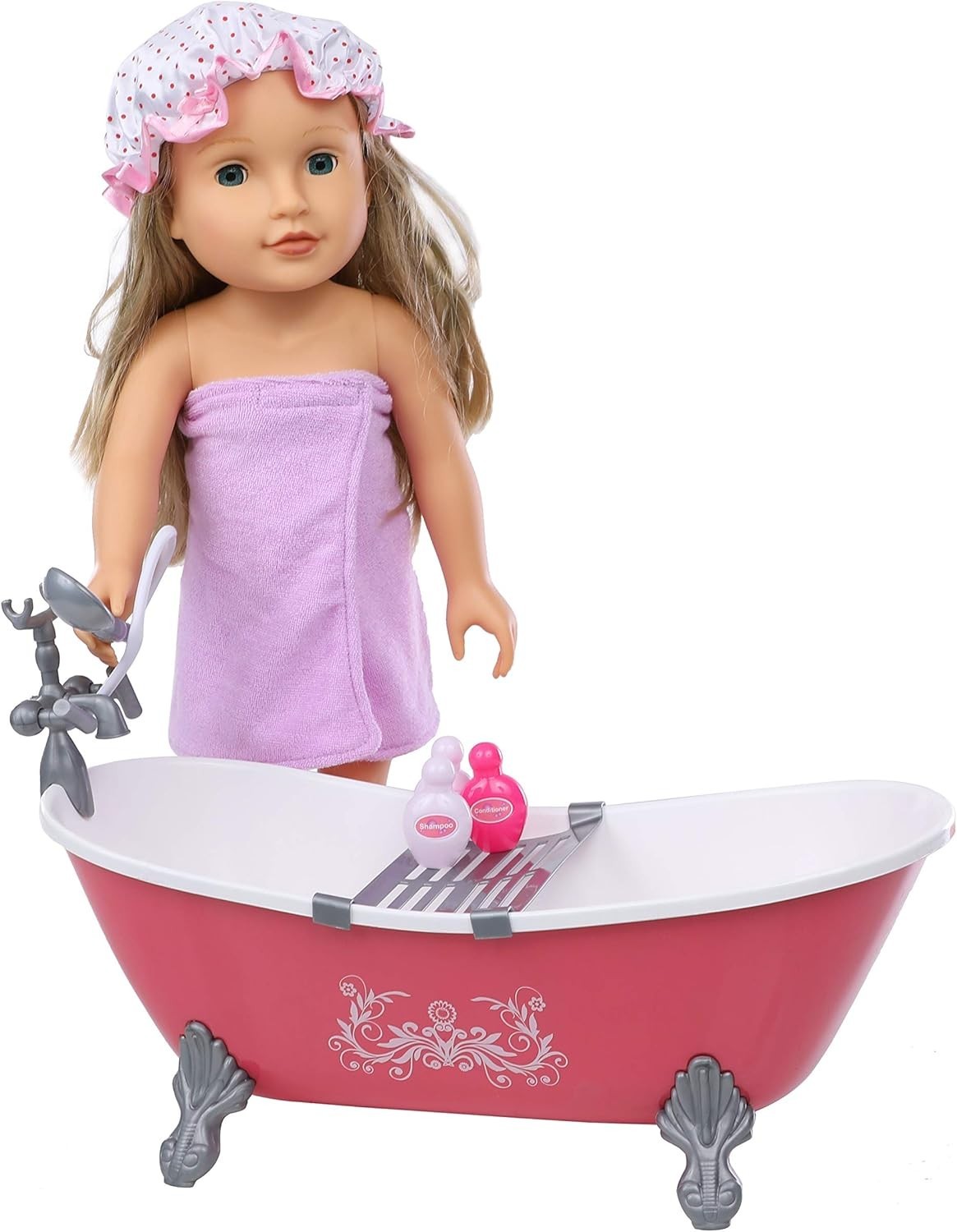 Doll Bath and Bathtub Bubbles Set and Accessories Perfect fo