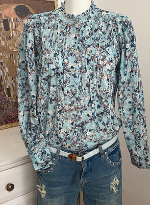 Lily & Me Flora Feather Ditsy Bluse Langarm Navy size: 38/ M Neu