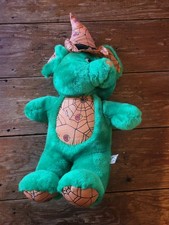 Vintage Green Halloween Witch Bear Plush Toy Orange Cobweb Spooky Pumpkin Spider