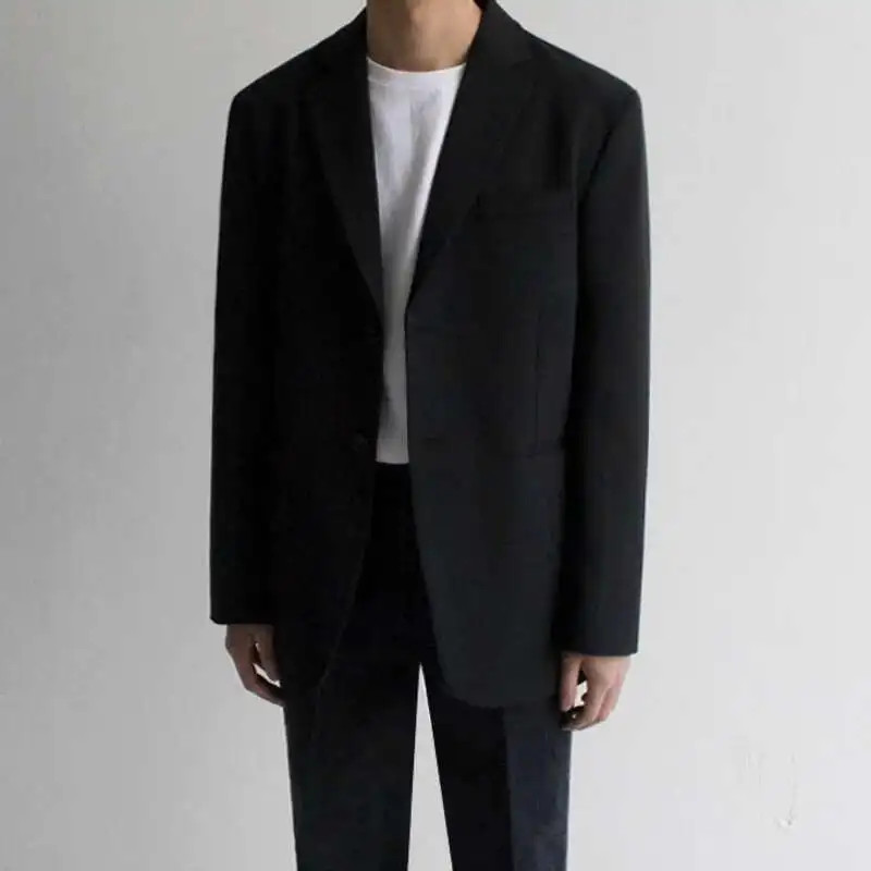Men's Loose Trend British Casual Small Suit Jacket Back Vent Streetwear Blazers