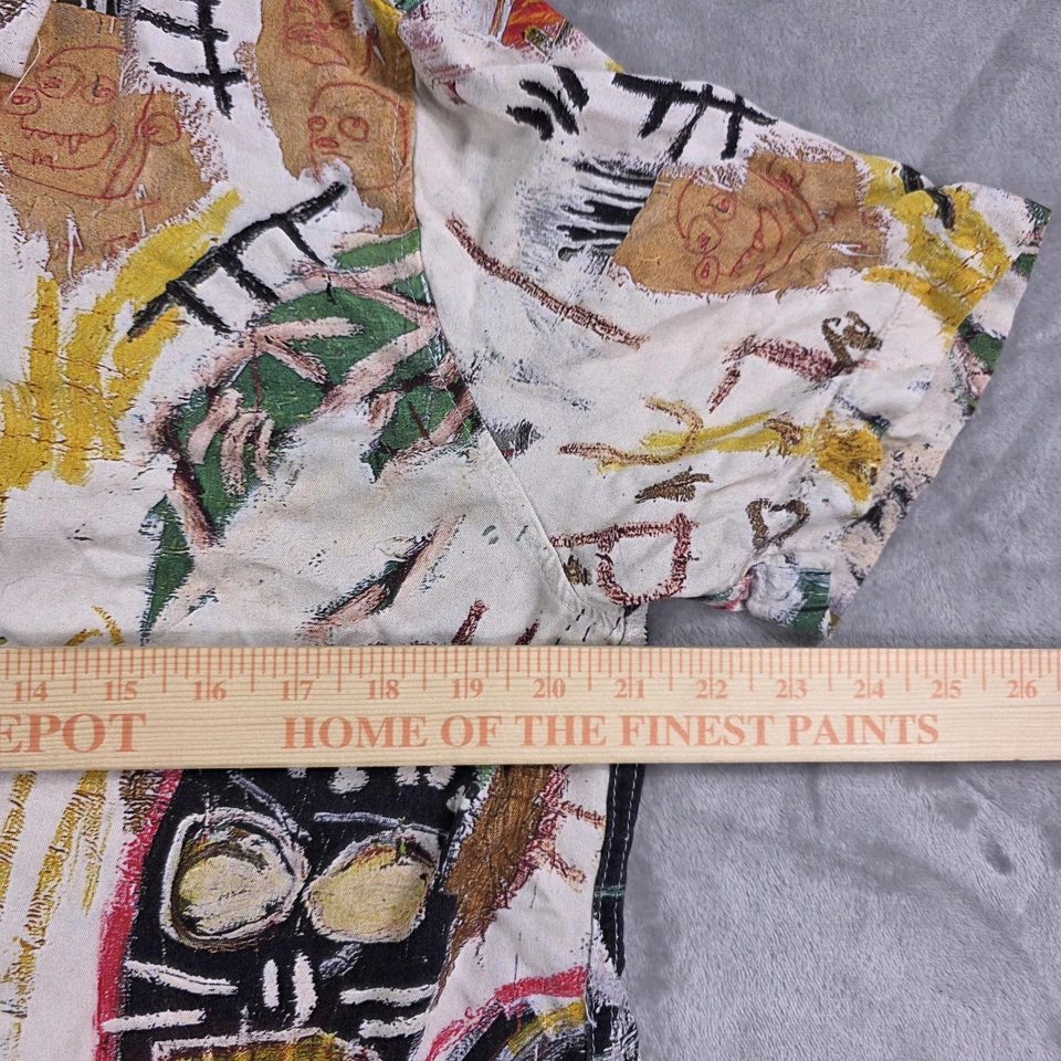 Camisa Jean-Michel Basquiat de algodón para hombre mediana multicolor impresión artística campamento Foto 3 de 4