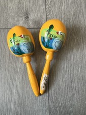 Vintage Maracas Shaker - Handmade Hand Painted Vintage - Made in Mexico