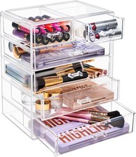Sorbus Acrylic Makeup Organizer Set, 6-Drawer Vanity  Countertop Cosmetic Stora