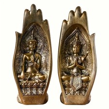 2er-Set Buddha-Hand-Statuen aus Messing – Dekorative Figuren für Innen & Außen