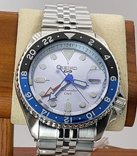 Seiko 5 Sport GMT Ice Blue "Batman" Limited Edition Men's Watch SSK029K1 Lot 119