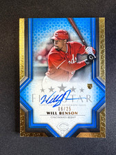 2023 Topps Five Star Blue Will Benson RC Rookie Auto Cincinnati Reds #d 06/25