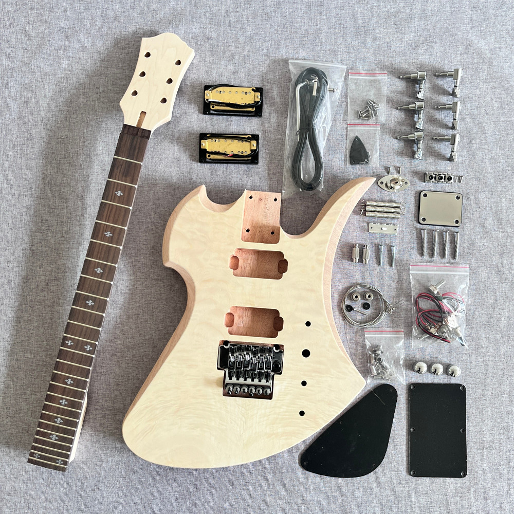 6-string Mockingbird DIY Electric Guitar Kit Quilted Maple Veneer tremolo system