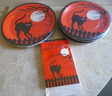 Vtg American Greetings Halloween Paper Dinner Dessert Plates  Party Invitations