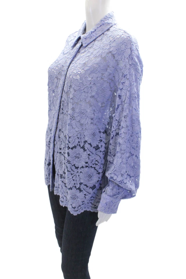 Camisa Cami NYC Mujer Algodón Manga Larga Cuello Abotonada Azul Talla L Foto 2 de 4