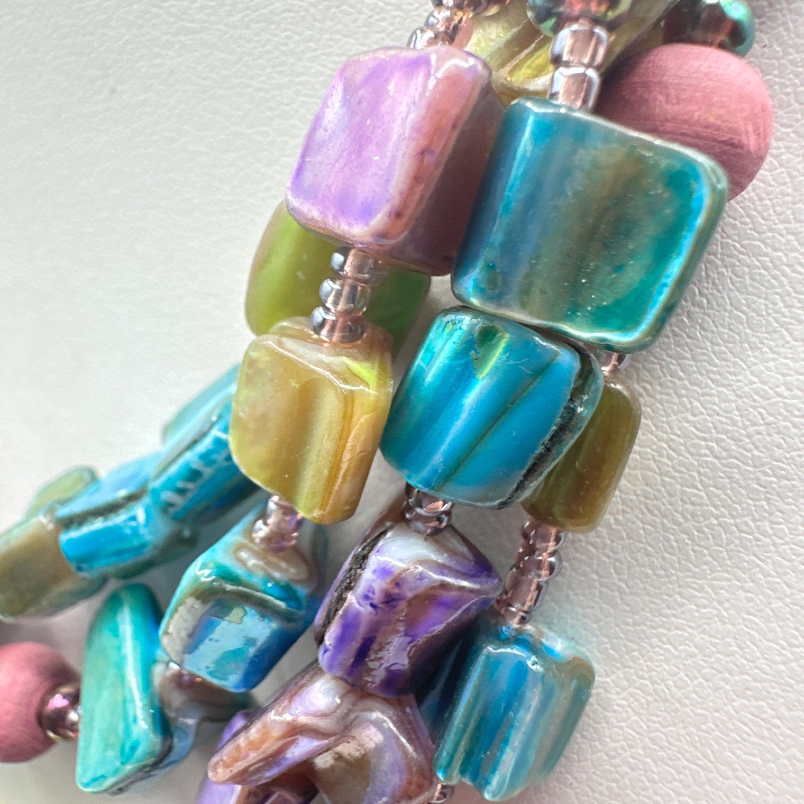 Vintage 90s Multi-Strand Shell Statement Necklace… - image 13
