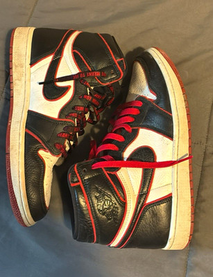 Nike Air Jordan 1 Men s High Top Leather Colorblock Lace-Up Basketball