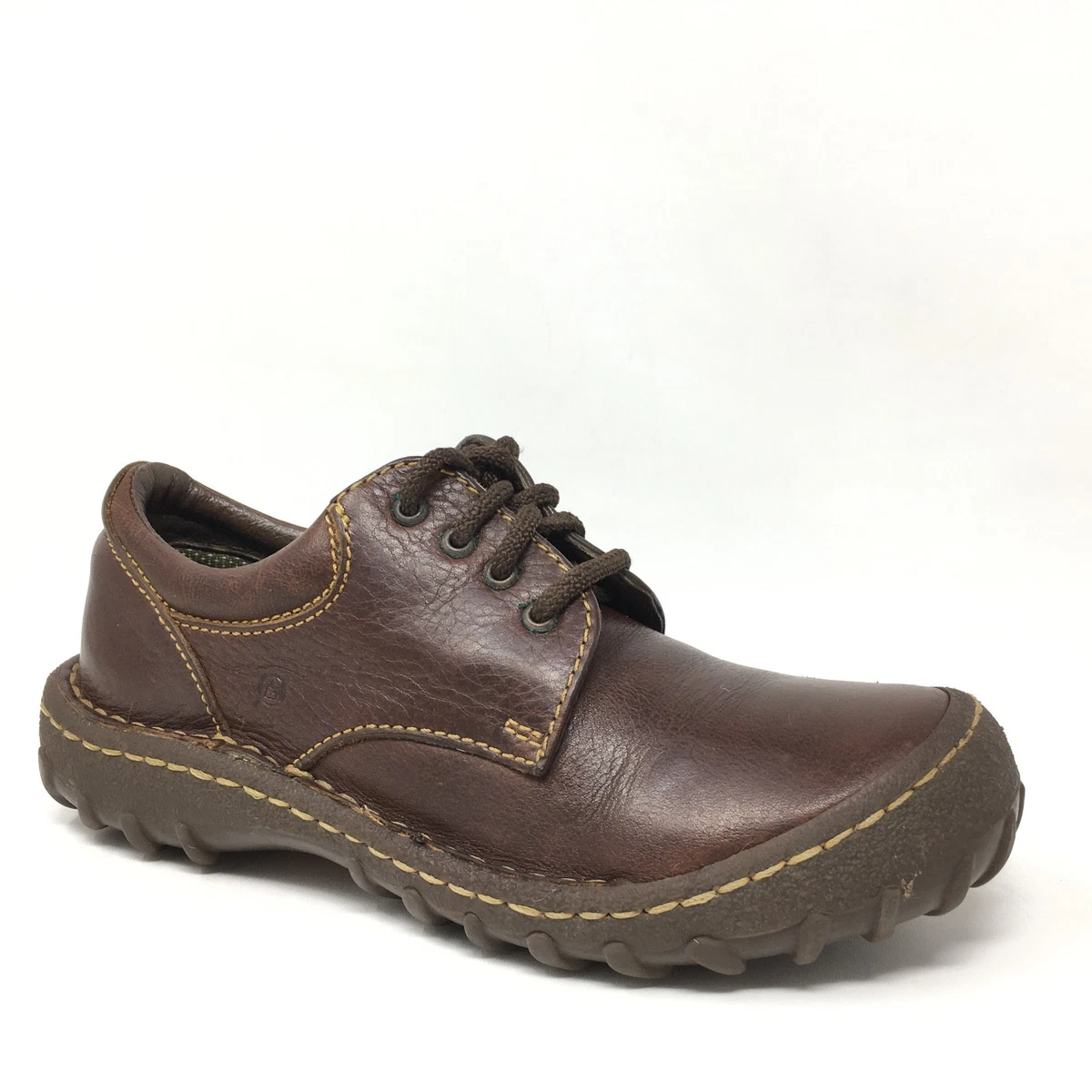 b.o.c. Born Concept Mens Blk Leather Lace Up Casual Oxford Shoes Contrast Stitch Børn Jana Comfort Shoes | Black Leather Lace-Up | Women main image 3