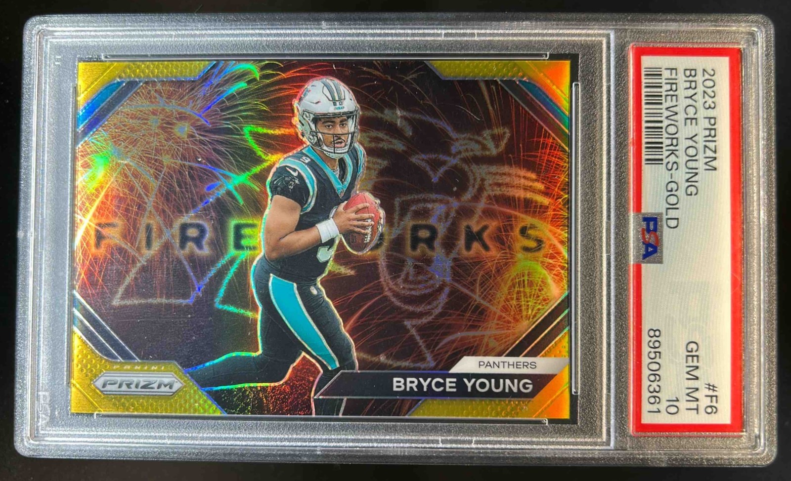 Bryce Young Panini Prizm Fireworks #F6 Gold