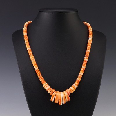 NATIVE AMERICAN KEWA SPINY OYSTER NECKLACE BY LUPE LOVATO
