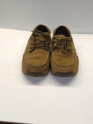 Men's Brown Leather Lace Up Deck Shoe, Size 11M Suede & Mesh, Croft & Barrow