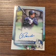 2025 Bowman Chrome Prospect Autographs Charles Davalan Dodgers Auto #BMA-CD