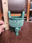 Dynasty Bronze Ware Fengshui Dragon Beast inscription 3 Leg Ding Incense Burner — photo 9