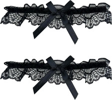 Wedding Bridal Legs Garter Women Lace Floral Bowknot Stretch Leg Garter 2pc