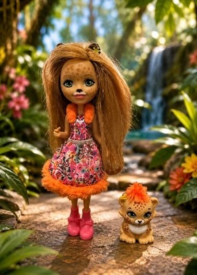Mattel Enchantimals FJJ20 - Gepardenmädchen Cherish Cheetah Puppe