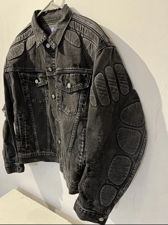 Yeezy GAP Balenciaga mensz XL Padded Denim Jacket “Grey Wash” CHINA *RP$440* - Image 4 of 4