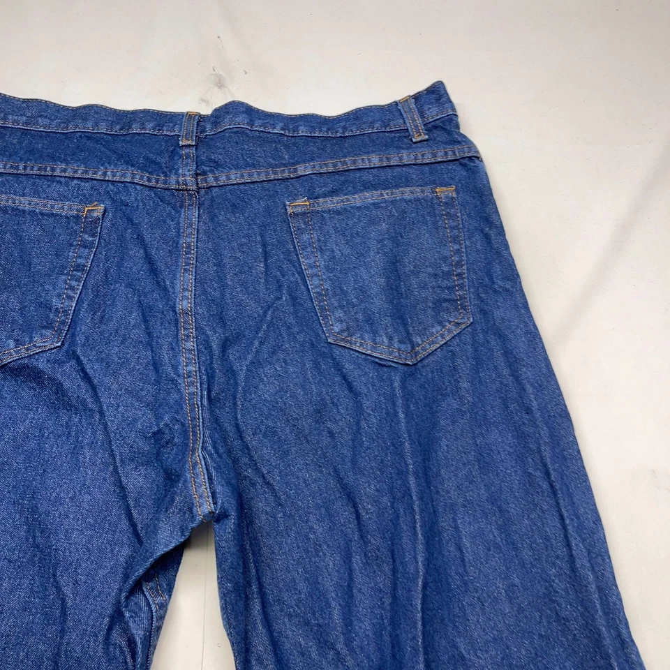 WearGuard Jeans Mens 42x32 Blue Denim Cotton 5-Pockets Straight Leg Zip Fly - Image 4 of 4