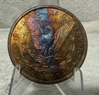 1880 S Morgan Dollar Superb Gem BU Proof Like Rainbow Toning — photo 8