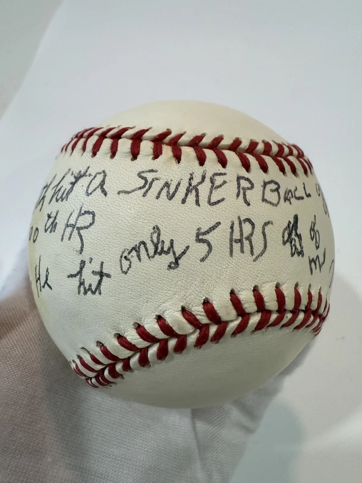 Pelota de béisbol firmada por Willis Hudlin, lanzada 500th HR de Babe Ruth, AR Sports HOF Foto 3 de 4