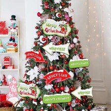 Merry Christmas Grinch Tree Sign Only Sign In Center Of Tree 4 Hanging Signs