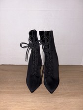 Women High Heel Lace Up Pointed Toes Platform Ankle Boots Stiletto Nightclub