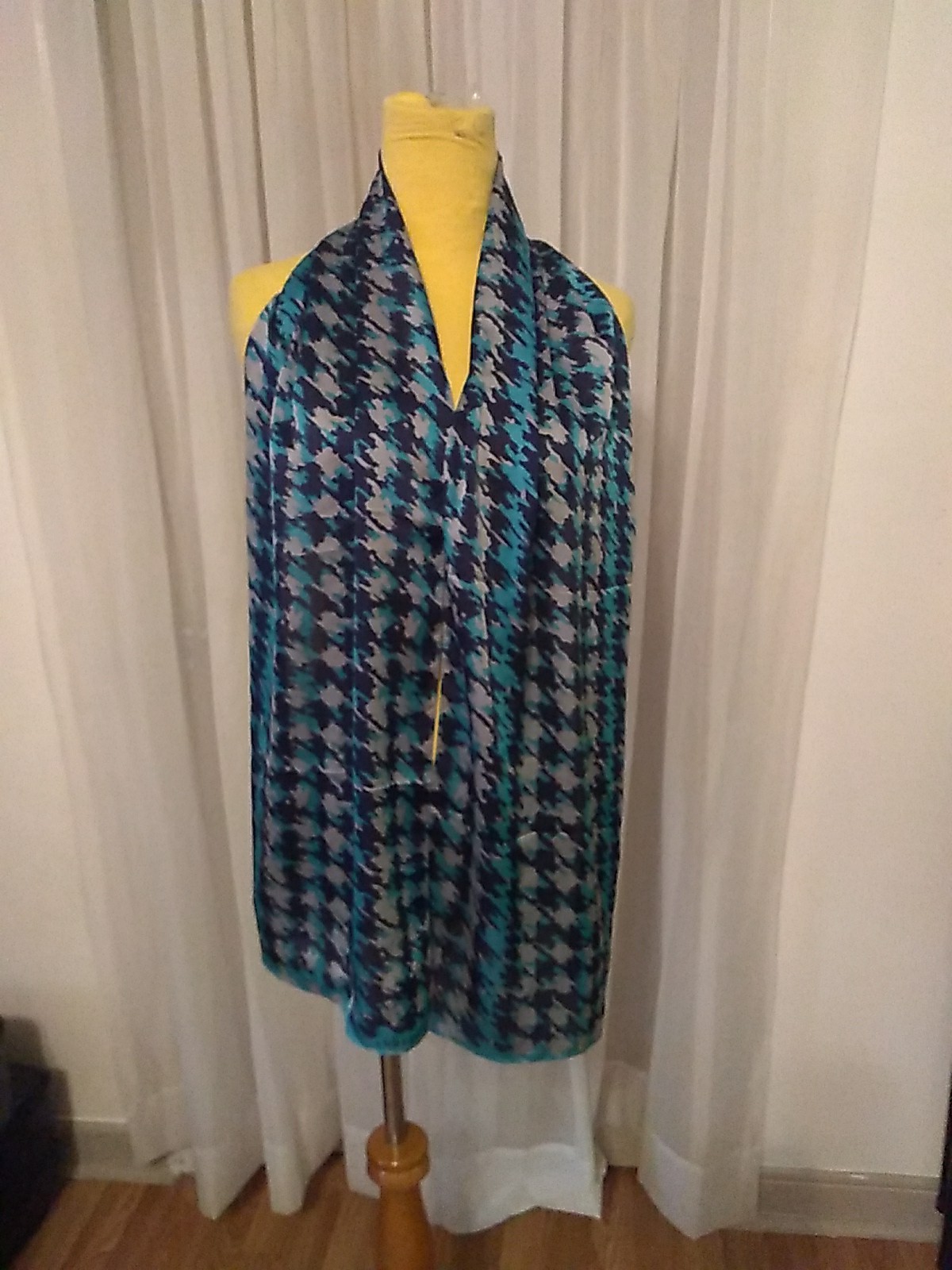 Anne Klein Scarf Rectangular Abstract Print Blue … - image 7