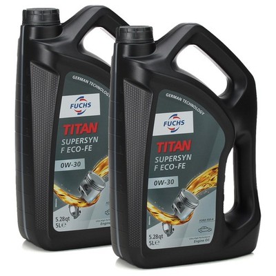 10 Liter FUCHS TITAN SUPERSYN F ECO-FE 0W-30 0W30 Motoröl Öl FORD WSS-M2C950-A
