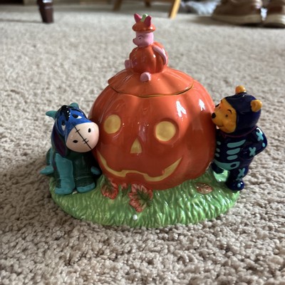 Vintage 1998 DISNEY STORE Halloween Cookie Jar Pooh Piglet Eeyore in Costumes