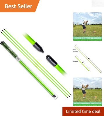 Foldable 3-Pack Golf Alignment Rods - Lightweight Training Sticks for Accuracy