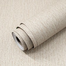 Grasscloth Peel and Stick Wallpaper Beige Contact Paper 15.7inch x 118.1inch ...