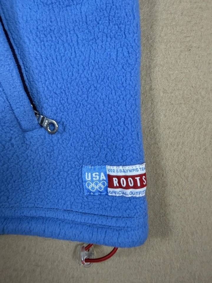 Винтажный Roots команды США Олимпийских игр 2002 флис пуловер 1/4 молнии куртка мужской размер M - Изображение 4 из 4