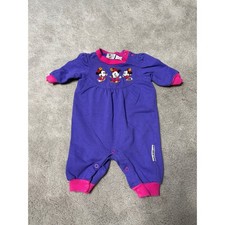 Vintage Disney Mickey Baby Co Minnie Mouse Purple One Piece 3-6 Months