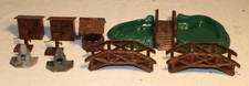 Plasticville O Gauge Detail Parts Lot Pond Outhouse Bridge Well