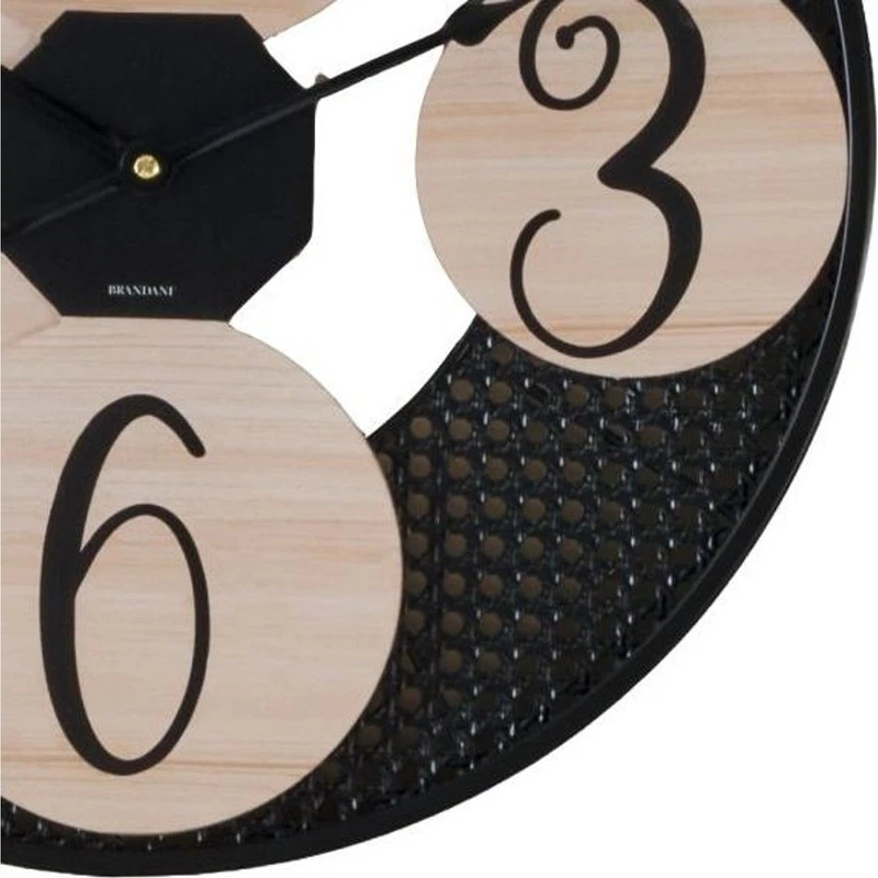 Orologio da Parete Muro 45 cm BRANDANI Alveare Metallo Legno Moderno Salotto, fotografia 5 di 9