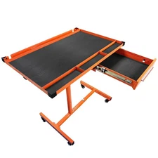 AAIN LT018 Heavy Duty Adjustable Work Table with Drawers, Rolling Tool Tray w...