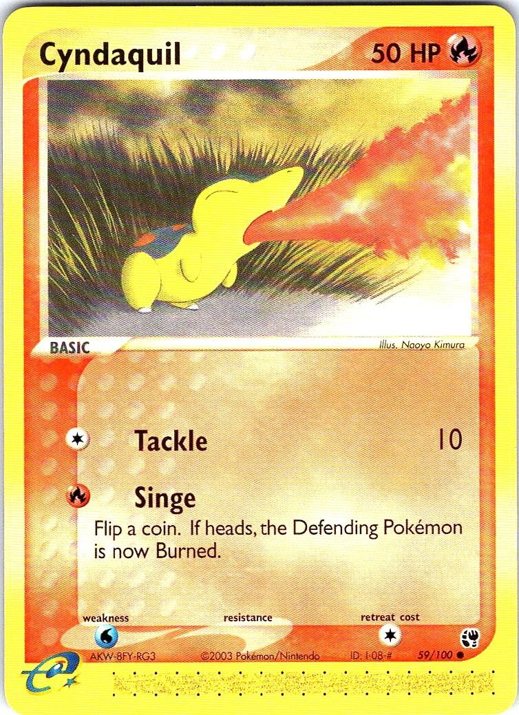 Cyndaquil 59/100 Common Sandstorm Pokemon Near Mint