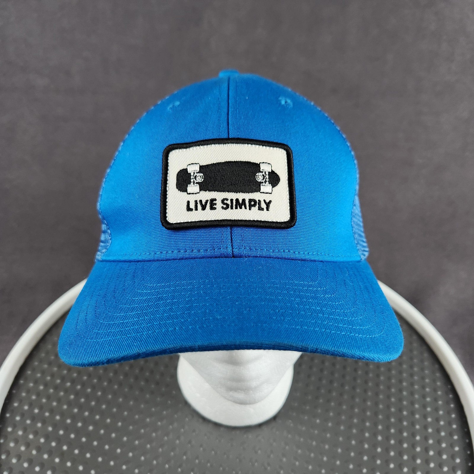 Cap Snap Back Blue Mesh Trucker Live Simply Patch Mens One S
