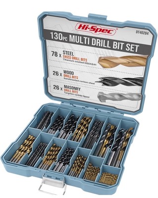 Hi-Spec 99/130 Stck. HSS Bohrer Spiral Bits Set für die tägliche Hauswartung
