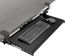 Keyboard Tray Under Desk Pull Out with Extra Sturdy Adjustable C Clamp Mount ...