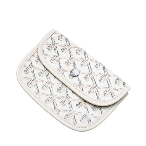 GOYARD Anjou Handbag Pouch Ivory White Goyardine Canvas Used